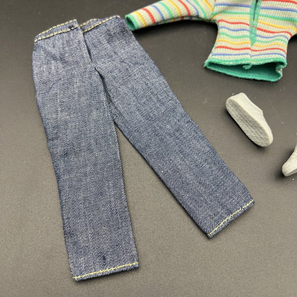 VTG Barbie Ken Twice as Nice Reversible STRIPED Sweater Pants Shoes #2309 - Picture 7 of 9